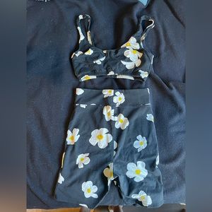 Two Piece Floral Athleisure wear